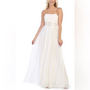 NWT - Size 8 Strapless Belted Wedding Dress - May Queen- Ivory